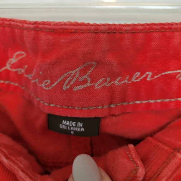 Eddie Bauer Womens Burnt Orange Corduroy Slightly Curvy Slightly Flare Pants - Picture 3 of 4